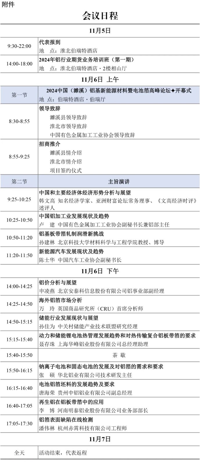 倒计时 | 关于举办2024中国（濉溪）铝基新能源材料暨电池箔高峰论坛的通知