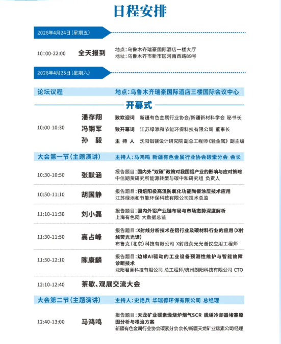 4.24新疆议程曝光 | 科技引领——智创铝&炭产业新未来高峰对话